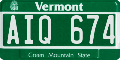 VT license plate AIQ674