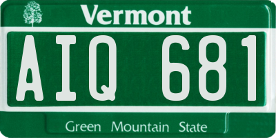 VT license plate AIQ681