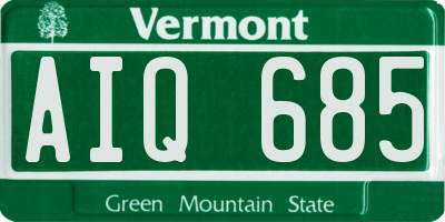 VT license plate AIQ685