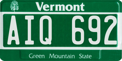VT license plate AIQ692