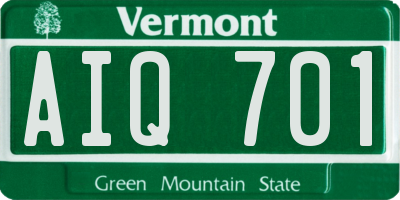 VT license plate AIQ701