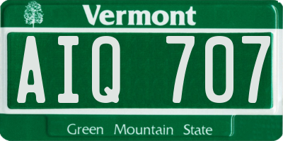 VT license plate AIQ707