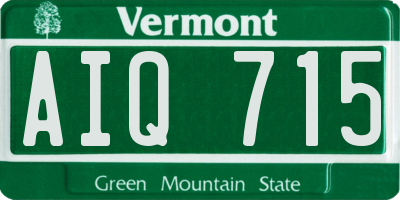VT license plate AIQ715