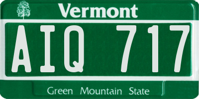 VT license plate AIQ717