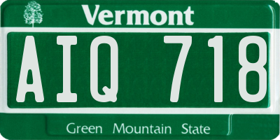 VT license plate AIQ718