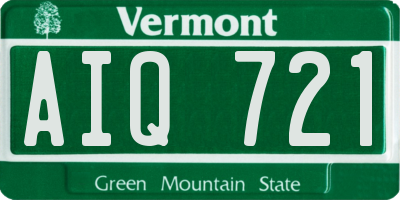 VT license plate AIQ721