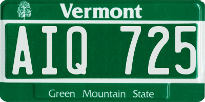 VT license plate AIQ725