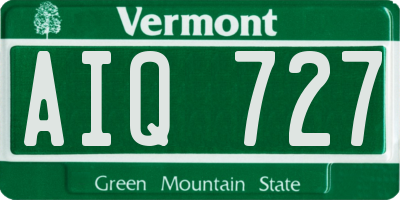 VT license plate AIQ727