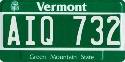 VT license plate AIQ732