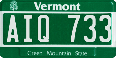 VT license plate AIQ733