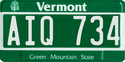 VT license plate AIQ734