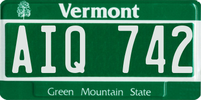 VT license plate AIQ742