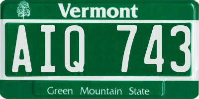 VT license plate AIQ743
