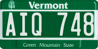 VT license plate AIQ748