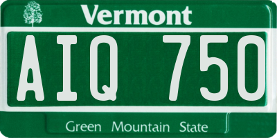 VT license plate AIQ750