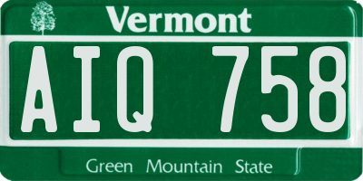 VT license plate AIQ758