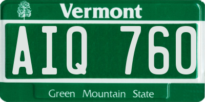 VT license plate AIQ760