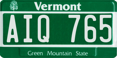 VT license plate AIQ765