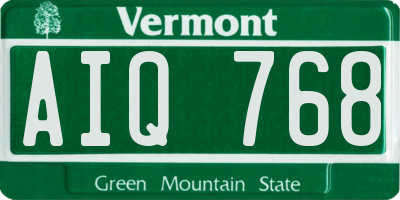 VT license plate AIQ768