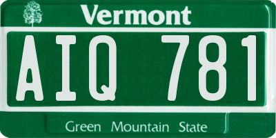 VT license plate AIQ781