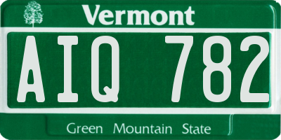 VT license plate AIQ782