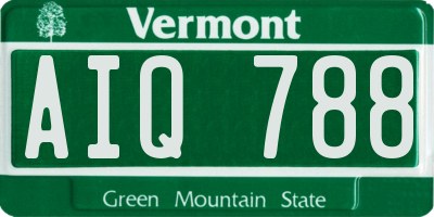 VT license plate AIQ788