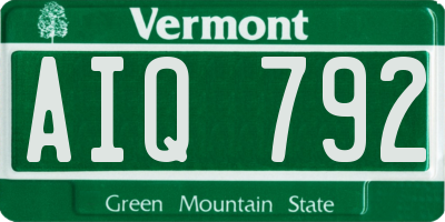 VT license plate AIQ792