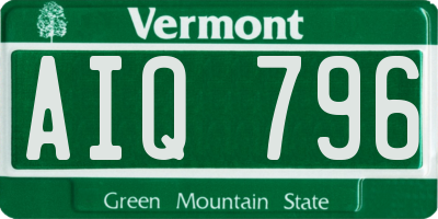 VT license plate AIQ796