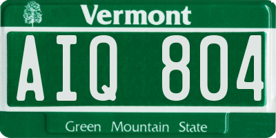 VT license plate AIQ804