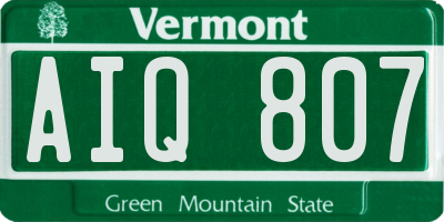 VT license plate AIQ807