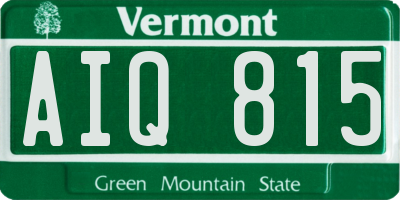 VT license plate AIQ815