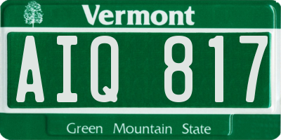 VT license plate AIQ817
