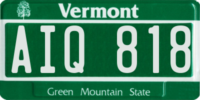 VT license plate AIQ818