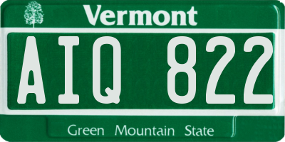 VT license plate AIQ822