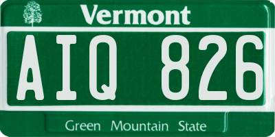 VT license plate AIQ826