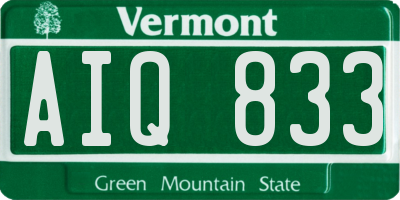 VT license plate AIQ833
