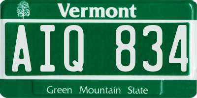 VT license plate AIQ834