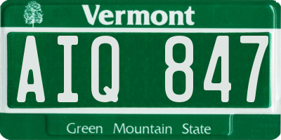 VT license plate AIQ847