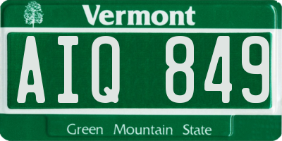 VT license plate AIQ849
