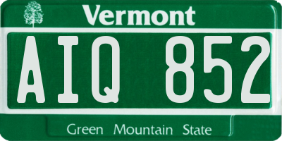 VT license plate AIQ852