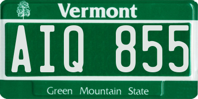 VT license plate AIQ855