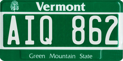VT license plate AIQ862