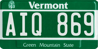 VT license plate AIQ869