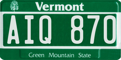 VT license plate AIQ870