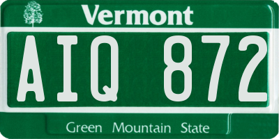 VT license plate AIQ872