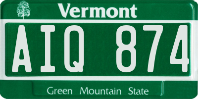 VT license plate AIQ874