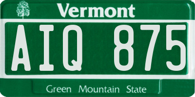 VT license plate AIQ875