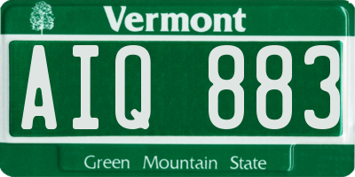 VT license plate AIQ883