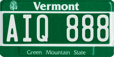 VT license plate AIQ888