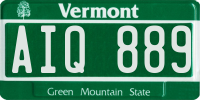 VT license plate AIQ889